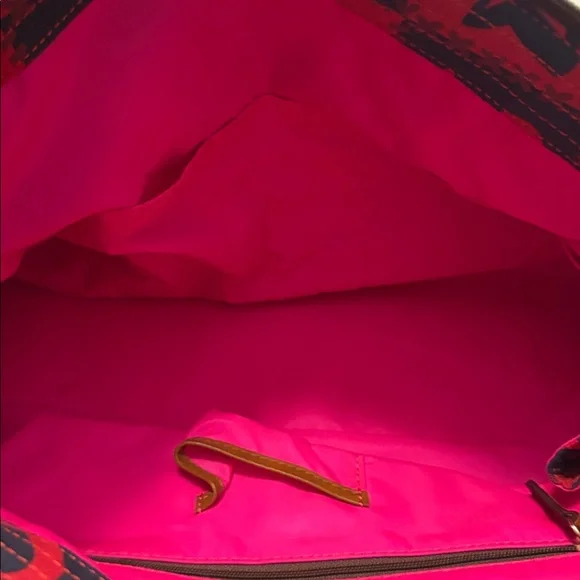 VTG Dooney & Bourke Red & Blue novelty canvas patchwork shoulder handbag NWT - Picture 6 of 15